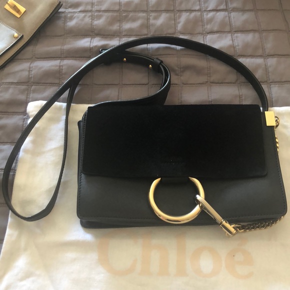 Chloe Handbags - Chloe black suede small Faye bag